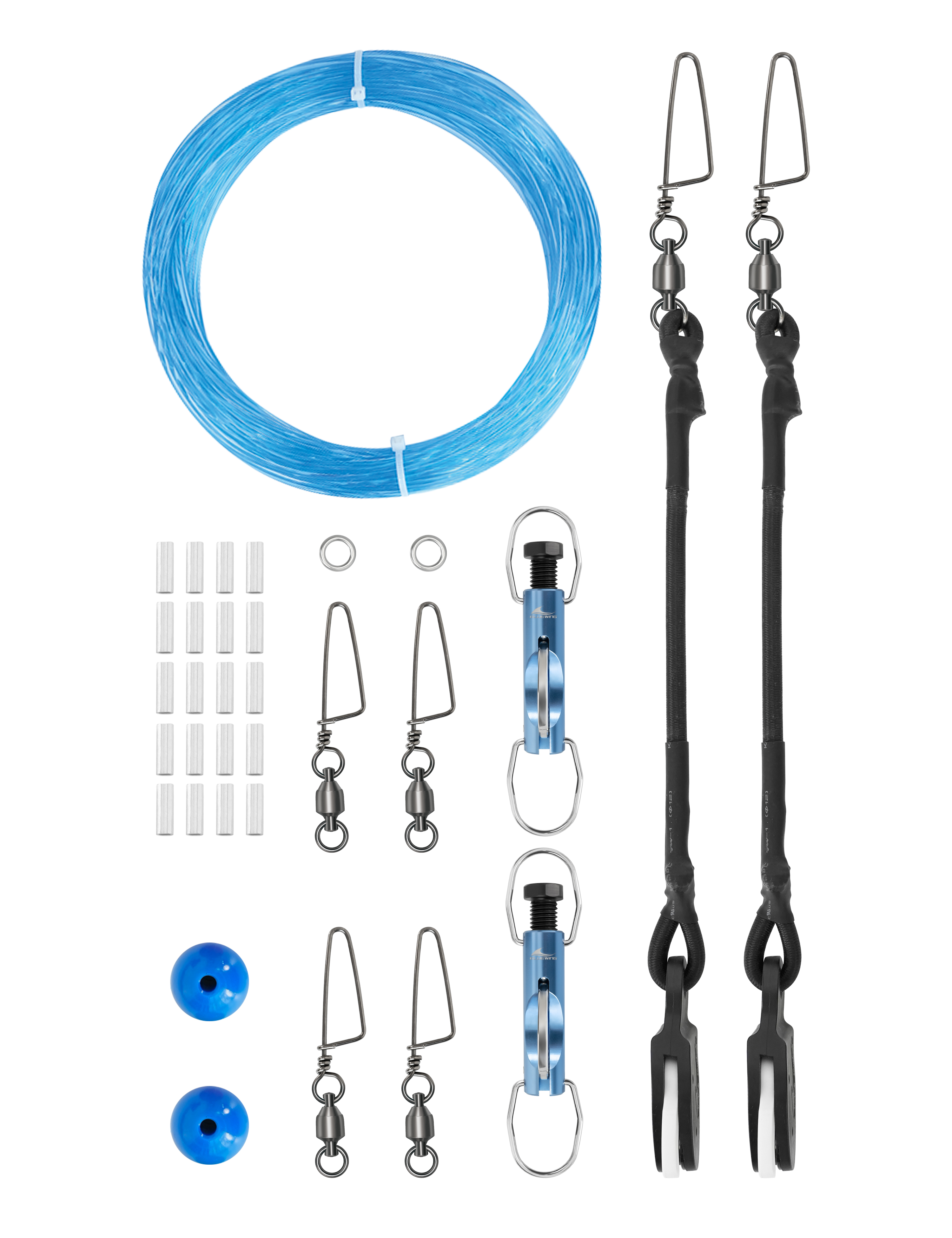 Double Outrigger Rigging Kit  Outrigger Pulleys, Line, & Swivels