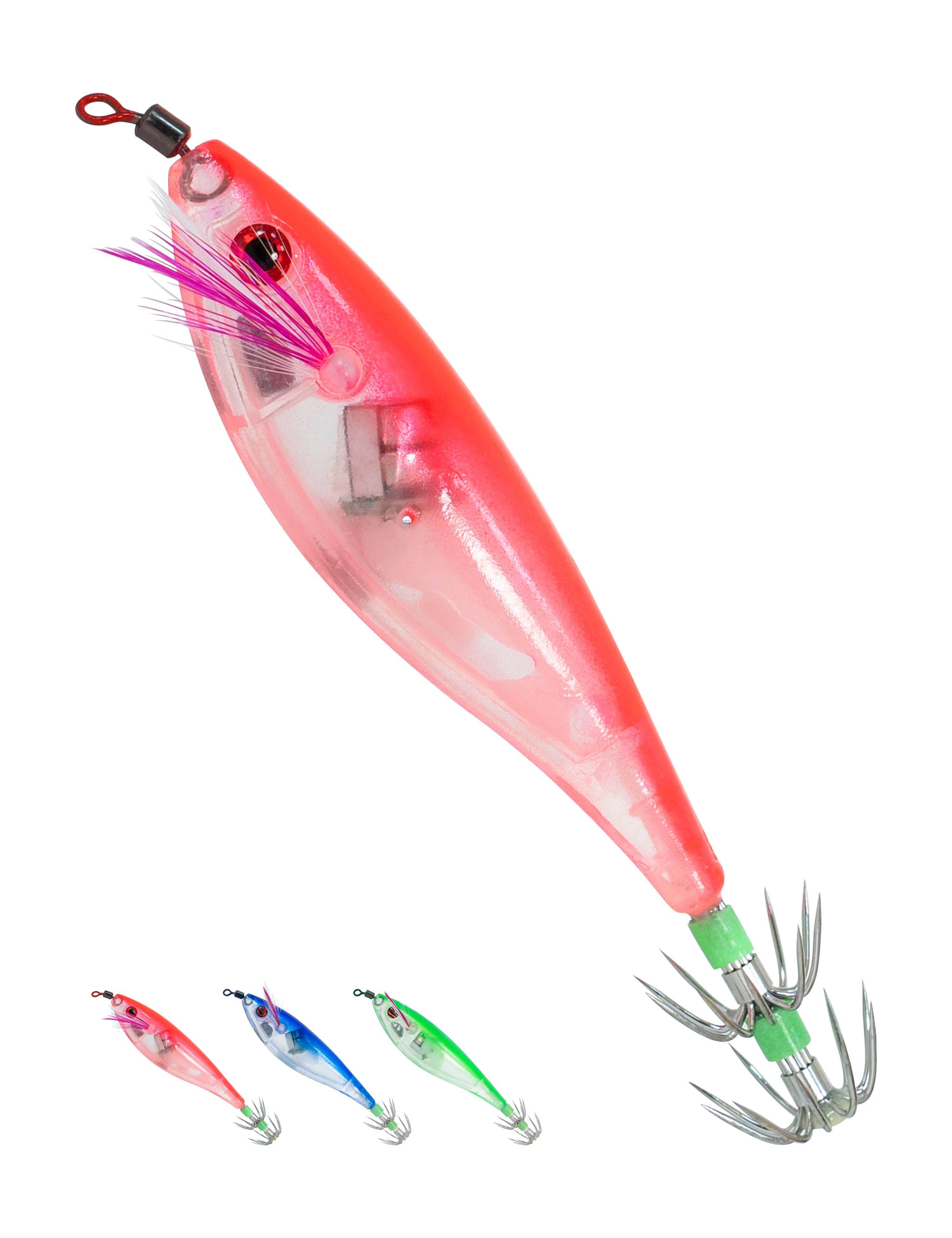 BLUEWING Squid Jig with Double-Layered Stainless Steel Hooks