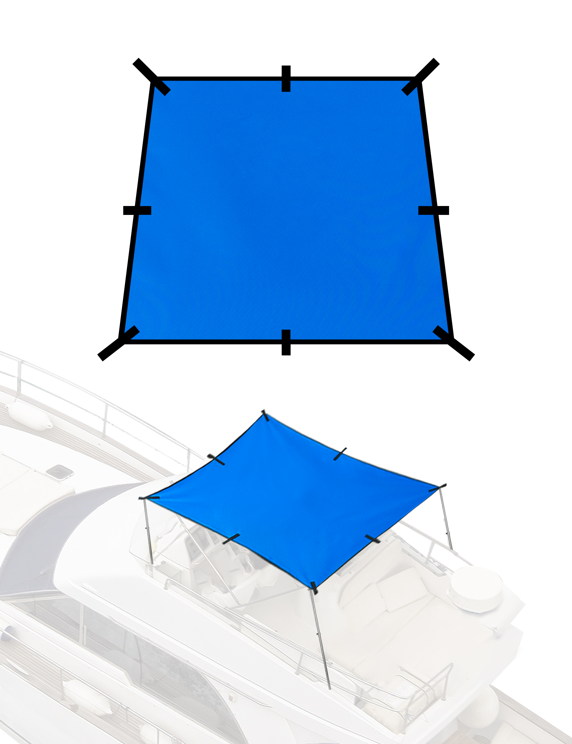 BLUEWING Sunshade for Fishing Boats Boat Shade 6 Sizes Available